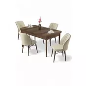 HANAH HOME Rasklopivi trpezarijski sto i stolice (5 delova) Uzi Baroque Cream