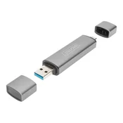 Digitus USB-C/A citac kartica i USB-A, Sivi