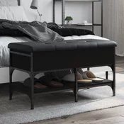 vidaXL Klop za čevlje črna 82x42x45 cm inženirski les