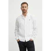 Lanena košulja Lacoste boja: bijela, regular, s button-down ovratnikom, CH5692T