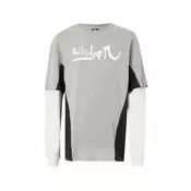 QUIKSILVER Funkcionalna majica SYNC DOUBLE  siva / črna / bela