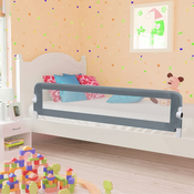 VIDAXL sigurnosna ogradica za djecji krevet (180x42cm, poliester), siva
