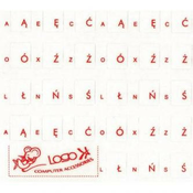 Naljepnice za tipkovnicu Logo, crvene, poljske, cijena za 1 kom