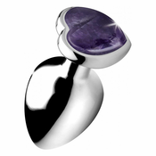 Gemstones – Large Anal Plug Heart - Vijolična