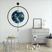 WALLXPERT Dekorativni metalni zidni sat Mclock 00118 crna boja