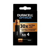 DURACELL OPTIMUM AA alkalne baterije dugog vijeka trajanja, 4 komada u pakiranju
