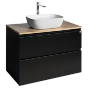 AQUALINE ALTAIR kopalniška omarica 87,5 cm, črna mat/dub emporio