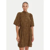 Bruuns Bazaar Srajčna obleka Canterbury Imilia BBW4504 Rjava Straight Fit