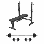 Paracot Ravna zložljiva klop Lift Elite + set uteži in palice 50 kg