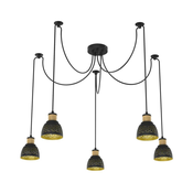 Prezent 27525 - Luster na sajli MESCALA 5xE14/40W/230V pauk crna