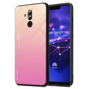 Cadorabo CADORABO Ohišje, združljiv s Huawei v rumeni - roza - dvobarvni zaščitni pokrov iz silikona TPU in hrbta iz kaljenega stekla, (20569918)