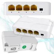 Dexxer LAN switch POE mrežno stikalo 4 port razdelilnik do 1000 Mb/s