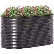 Homestar Dvignjena vrtna greda 160x80x80 cm temno siva kovina