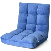Northio Talni stol nastavljiv talni stol z naslonjalom talna blazina 105 x 56 x 15 cm modra