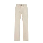 WE Fashion Chino hlače kremna/temno siva