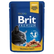 BRIT vrečke Premium Cat, losos in postrv v omaki, 24 x 100g