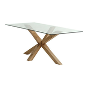 Trpezarijski sto dining table Agerby 90x190 glass/oak ( 3670218 )
