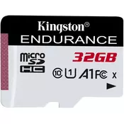 SDHC KINGSTON MICRO 32GB HIGH ENDURANCE - video snemanje, 95/30MB/s, UHS-I Speed Class 1 (U1)