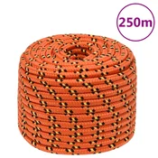 Vidaxl Vrv za čoln oranžna 12 mm 250 m polipropilen