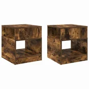 Vidaxl Stranska miza 2 szt. Dimljeni oreh 40,5 x 40 x 45 cm