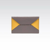 Novcanik Fabriano Alex oblik kuverte kožni sivo/žuti