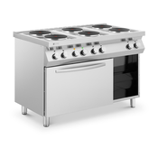 Električni štedilnik - 15600 W - 6 plošč - s konvekcijsko pečico - nižna omarica - Royal Catering