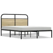 Vidaxl Posteljni okvir brez vzmetnice 140x190 cm sonoma hrast inž. les