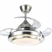 Stropni ventilator STRETCH SILVER LED 24W 1900lm 3000/6500K 66cm SA DALJINSKIM