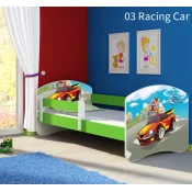 Dječji krevet ACMA s motivom, bočna zelena 140x70 cm 03-racing-car
