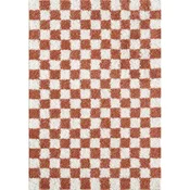Kremno bela/v barvi terakote preproga 80x150 cm Grida – ESTE