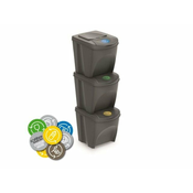 Prosperplast Koš za odpadke SORTIBOX GRAY STONE - 3x25L