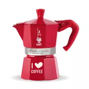 Bialetti Moka Express I love coffee rdeča - 3 skodelice