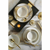Jedilni set 18-delni, bež/zlata, porcelan