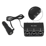 Blow 96-878# Razdelilnik za vžigalnik cigaret 1x vtič/3x vtičnica+usb cs-34 s stikali + kabel