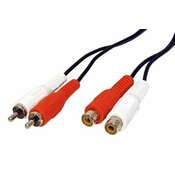 Podaljševalni kabel 2x cinch(M) - 2x cinch(F), 10 m