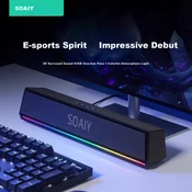 Soaiy Desktop soundbar SH02, RGB, Crni