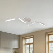 Lindby LED reflektor Eldrin, bel, 4-svetlobni, svetlobni trak - Dnevna soba/jedilnica - Sodobni - bela - Kovina