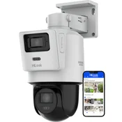 PTZ-D4 - Rotacijska IP kamera TandemVu 4Mpx+4Mpx, 2.8mm + 8mm, Pametna hibridna svetloba - HiLook By Hikvision