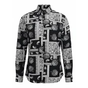 Radwa Srajca Mens Viscose multicolor pattern shirt pegasto črna