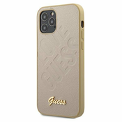 MASKA Guess GUHCP12MPUILGLG iPhone 12/12 Pro 6,1 gold / gold hardcase Iridescent Love Script Gold Logo