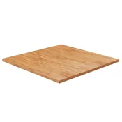 Vidaxl Kvadratna mizna plošča sv. rjava 80x80x2,5cm trdna hrastovina