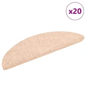 Vidaxl Preproge za stopnice samolepilne 20 kosov 56x17x3 cm svetlo rjave polkrožne