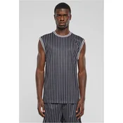 Mens Striped Mesh tank top white/black