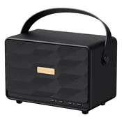 Bluetooth zvucnik JUKEBOX 30W retro – stereo/ bass/ do 25 h/ AUX/TF/USB/ kožna rucka/ crni