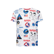 ALPHA INDUSTRIES Majica NASA, bijela / crna / žuta / vatreno crvena / nebesko plava