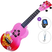 Mahalo Hibiscus Basic SET Hibiscus Red Burst Soprano ukulele