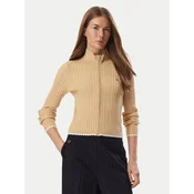 Tommy Jeans Pletena jopica DW0DW23355 Svetlo bež Slim Fit