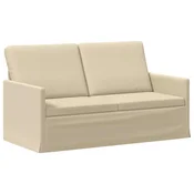 vidaXL Dvosedenjski kavč Krem 150 x 81 x 82 cm Blago