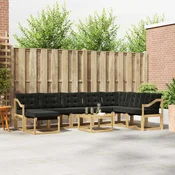 Set vanjskih sofa 9 pcs Bijela i crna