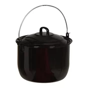 ProGarden Viseči lonec 24 cm, 6,7 l, s pokrovom, emajl/ogljikovo jeklo Črna